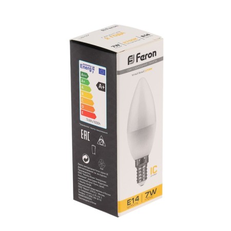 LED LED Feron, C37, 7 W, E14, 2700 K, Warm White-1