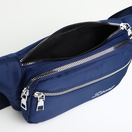 Lightning waist bag, 2 outer pockets, blue color-5