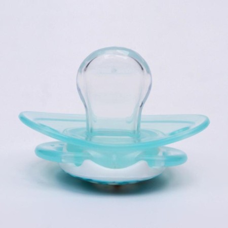 Orthodontic dummy nipple, silicone, from 3 months., "Penguin", blue color-1
