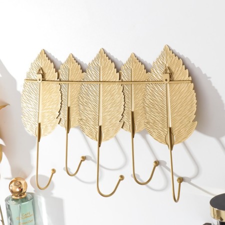 Decorative "mulberry leaves" Golden 19x30.5 cm hooks-3
