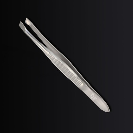 Pinzet "Premium" beveled, narrow, 9 × 0.6 cm, on the blister, silver color-3