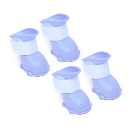 Dog boots, rubber, set 4 pcs, size l, blue-4