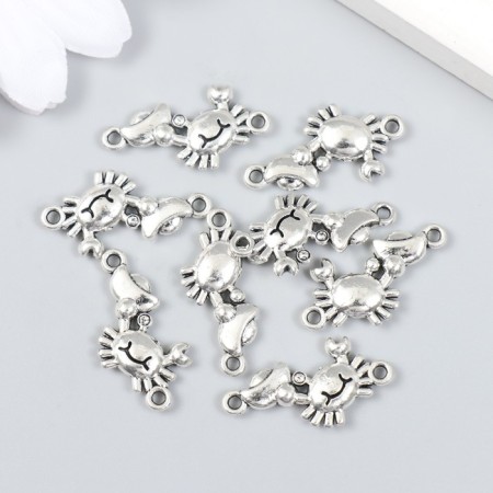 Connector for creativity Metal 2 Ears "Krabik" 2.4x1.2 cm-2