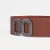 Women's belt, width 6 cm, buckle metal, brown color