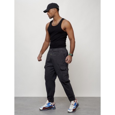 Cargo jeans men, size 44, dark gray color-1