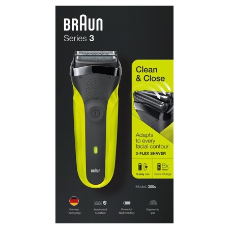 Electric blower Braun 300S, Type 5408, grid, dry shave, 3 heads, batteries/220 V, green-7