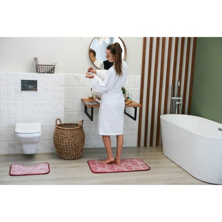 The bathroom rug glowing in the dark “luminous faces”, 50 × 80 cm, burgundy color-7
