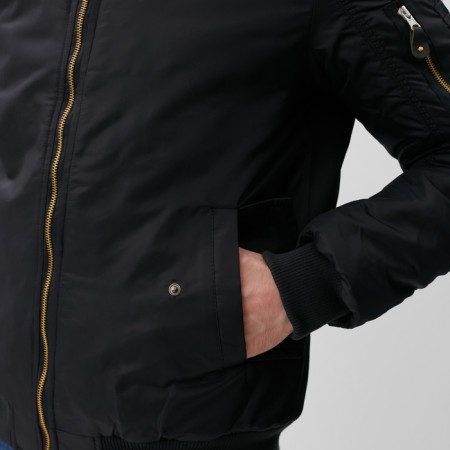 Бомбер мужской на молнии MIST, размер 52, черный-8