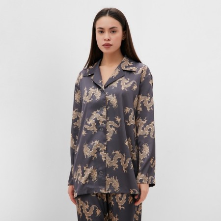 Female pajamas (shirt and trousers) KAFTAN "Dragon", size 48-50, graphite-1