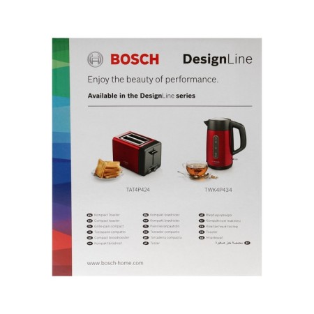 Toster Bosch TAT4P424, 970 W, 6 frying modes, 2 toasts, red-black-8