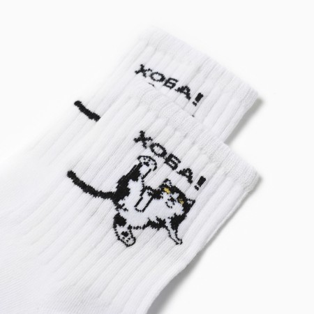 Women's socks "Hoba!", White color, rr 23-25-1