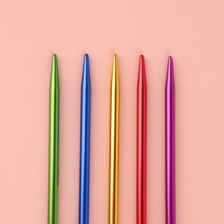 Knitting knitting needles, hosiery, aluminum, d = 4 mm, 26 cm, 5 pcs, color mix-1