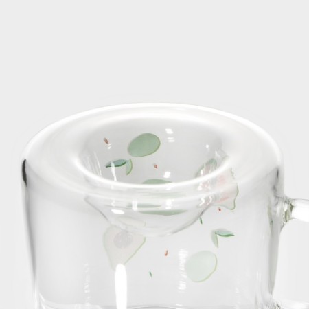 Glass mug with a wooden lid "Avocado", 350 ml, Mix drawing-10
