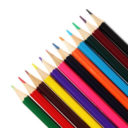 Pencils are colored, in a metal pencil case, 12 colors, sharpened-4