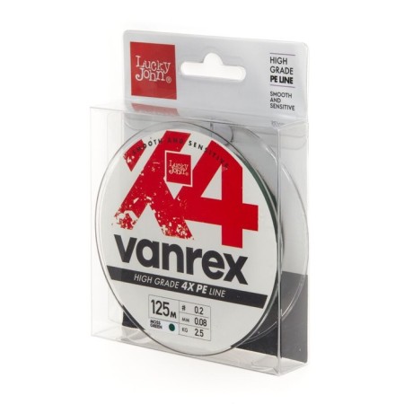Flaw Lucky John Vanrex X4 Braid Moss Green 125 m, 0.08 mm