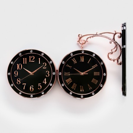 Watching double-sided watches, on suspension, smooth move, 36 x 32 cm, D-25 cm, dial 19 cm-2