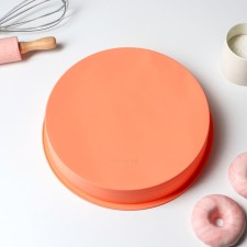 Baking uniform “Circle”, silicone, 28 × 5.5 cm, internal d = 25.5 cm, color orange color