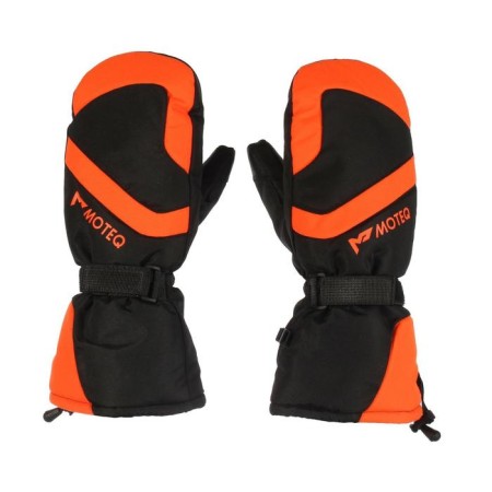 Winter mittens "beaver", size m, black, orange