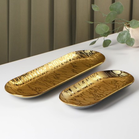Set of dishes, 45/30 cm, 2 pcs, gold color-1