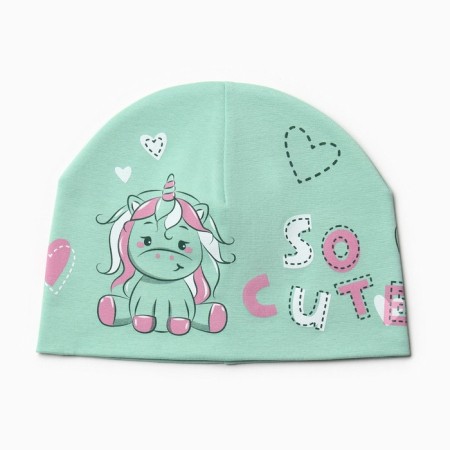 Hat for girls, color green, size 52