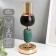 Summary metal per 1 candle "marble" black with gold 21x9.5x9.5 cm
