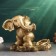 Standing for the bottle "Elephant" 22x29x19cm, bronze