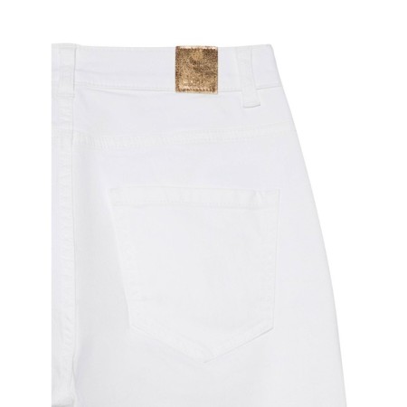 Women's shortened jeans with high landing Contte Elegant, size XL, color White-8
