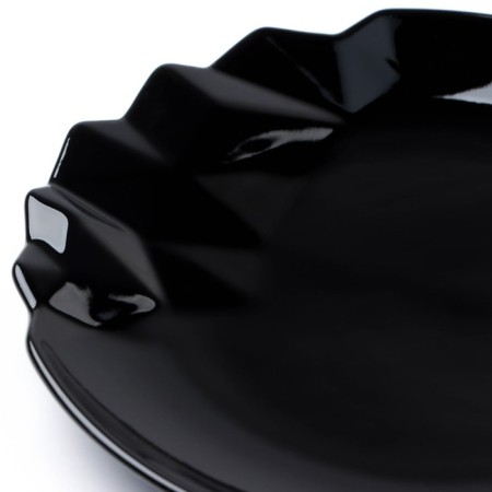 Ceramic “Obsidian” plate, 17 cm, black color-5