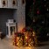 LED figure "Brown wicker gifts" 15, 20, 25 cm, textiles, metal, 220 V, glow warm white