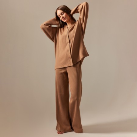 Home suit (shirt and trousers) SL Home p. M, coffee-3