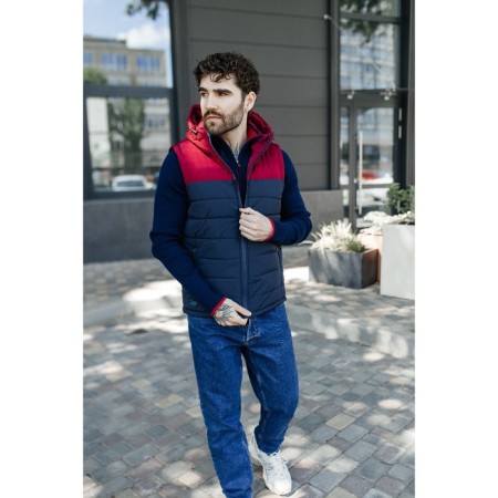 Male ise vest, size 50, blue, burgundy color-6