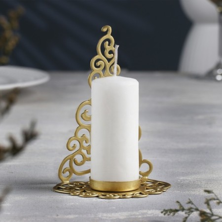Glamorous Christmas Eliveboard for one candle, 9.9x13.4 cm, golden