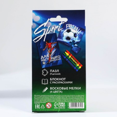 Set: notebook - coloring, crayons 4 pcs. "Real Champion"-11
