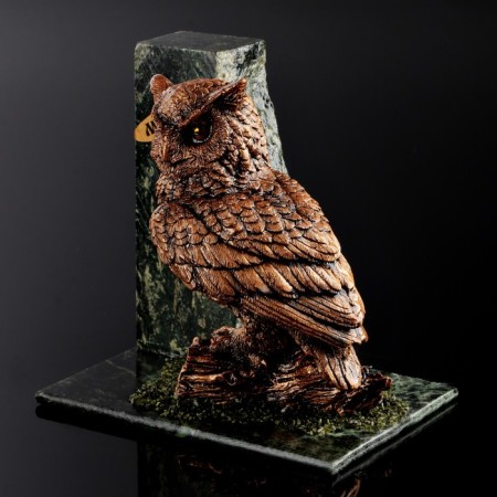 Souvenir "Eagle owl", 10x15x10 cm, coil, gypsum-1