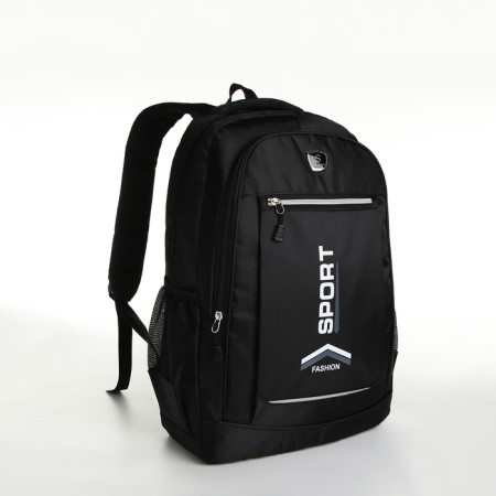 Youth backpack with a zipper, 4 pockets, black color-2