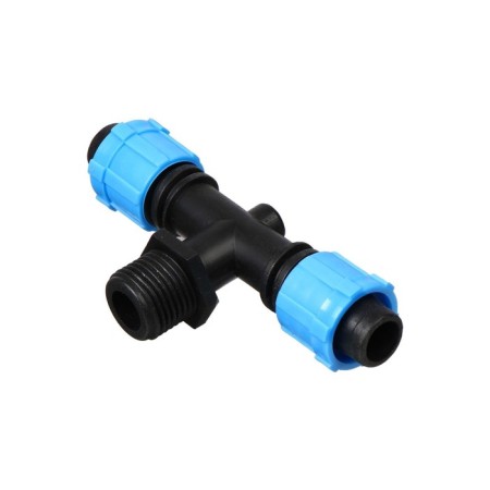 T-shaped connector for drip tape, 1/2 "(12 mm)-16 mm-16 mm, plastic, Greengo-1