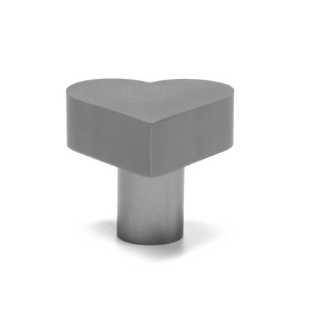 Furniture button “Heart” handle, gray color-2