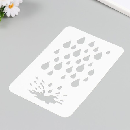 Plastic stencil "Rain" 16x24 cm-1