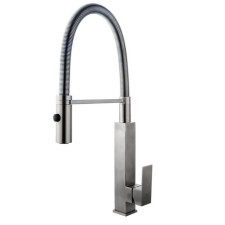 Fashun A54102-3 kitchen mixer, single-leaf, flexible spout, stainless steel, satin