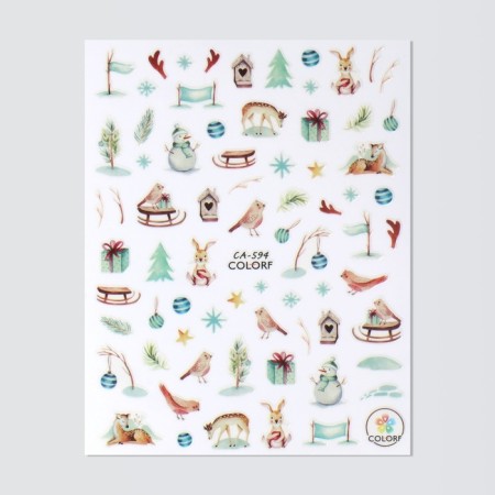 Nail stickers 10.2*8cm New Year's Forest CA-594 Vygar-1