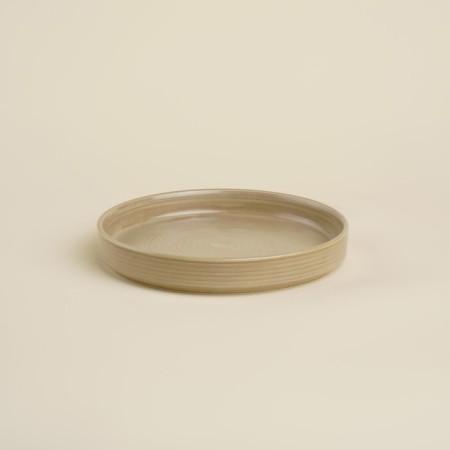 Bannered porcelain plate SL Home "Sandy Breeze", D = 19 cm, beige color