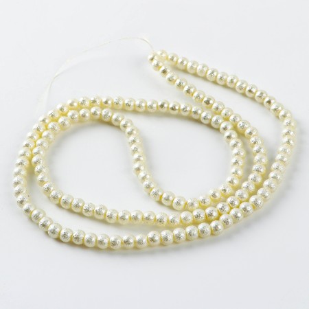 Glass beads, set 140 pcs., Size 1 pc. - 6 mm, white color-2