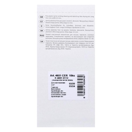 Capillary Handle 1.2 mm centropen "handwriter" 4651, line 0.5 mm, black color, trihedral-5