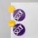 Acryl Earrings Sexy, yellow-violet color in silver