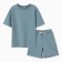 Children's costume (T -shirt, shorts), turquoise color, height 134