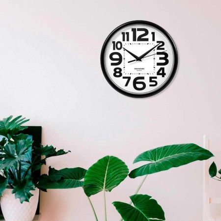 Wall clock, series: classic, smooth move, d = 23 cm, black-2