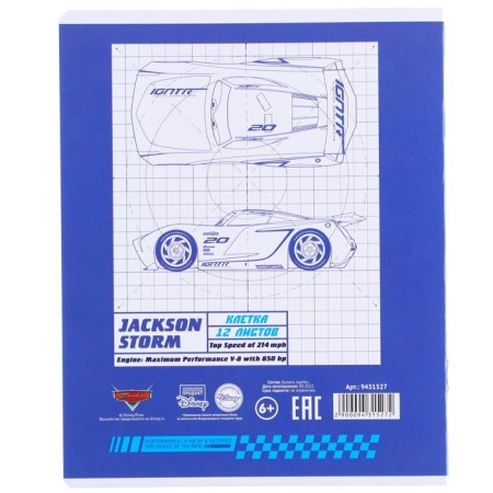 Notebook in a cage 12 sheets, 5 types of mix, cover coated cardboard, cars-5
