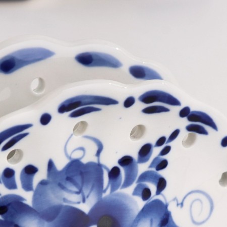 Napkin "shell", openwork, gzhel-3