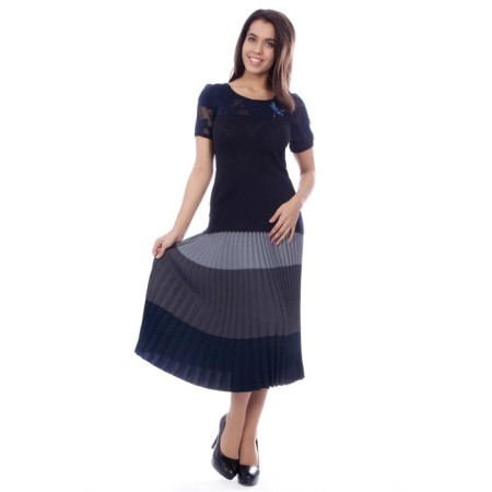 Women's skirt, size 42, gray, blue color-1
