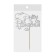Topper for a cake wooden "Happy birthday", silver color